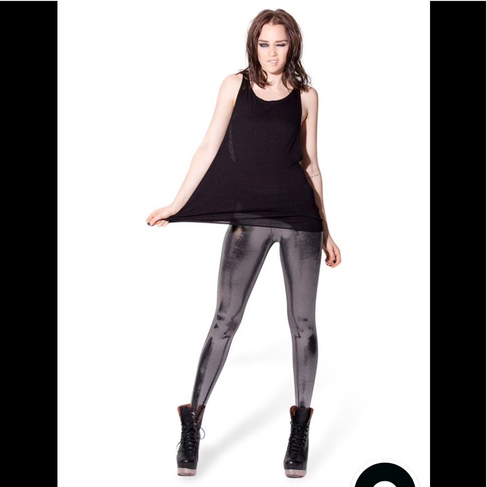 Black milk liquid silver leggings